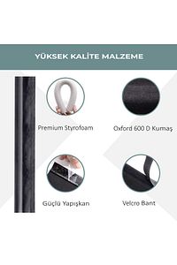 Kapı Altı Rüzgar Önleyici Sünger Kapı Altlığı Lüks Model Siyah Çelik Kapı ürün fotoğrafı