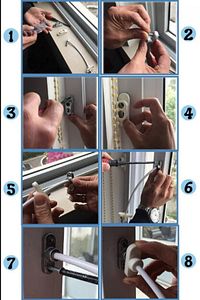 Beyaz 1 Adet Çelik Halatlı Kablolu Pvc Pencere Emniyet Çocuk Güvenlik Kilidi ürün fotoğrafı