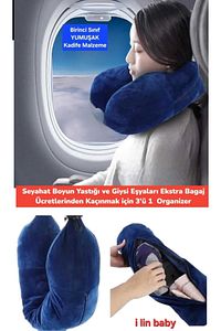 Seyahat Boyun Yastığı ve Giysi Eşyaları Ekstra Bagaj Ücretlerinden Kaçınmak için 3'ü 1  Organizer ürün fotoğrafı