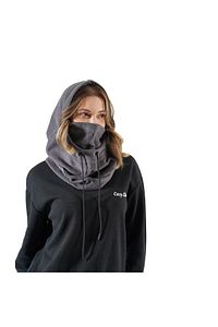 Kadın Koyu Gri Polar Rüzgar Geçirmez Kar Maskesi Balaklava Şapka Atkı Boyunluk Kar Maskesi ürün fotoğrafı
