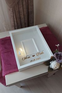 30x40 Cm Ledli ve İsimli Fotoğraf Bölümlü Tasarım Gül Kutusu Anı Çerçevesi! Ayna Çerçeve! ürün fotoğrafı