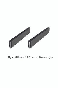 U Kenar Fitili Siyah 1 mm - 1,5 mm Sac Için Sac Kenar Fitili - U Fitil - 10 Metre Yumuşak Pvc ürün fotoğrafı