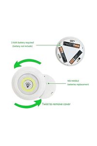 Uzaktan Kumandalı 3 Lü Spot Led Lamba Kablosuz Pilli Işıldak Dolap Işığı Mutfak Rafı Işığı ürün fotoğrafı