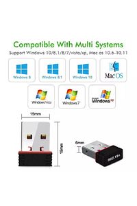 Usb Wifi Adaptörü 802.11n Anten 300 Mbps Usb Kablosuz Alıcı Dongle Ağ Kartı Masaüstü Güçlendirici ürün fotoğrafı