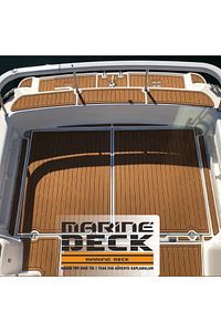 Deck 850*1250*6mm Kahverengi / Siyah Marin Tipi Suni Tik-teak 3m Yapışkanlı Tekne Yat Zemin Kaplama ürün fotoğrafı