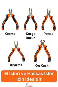 Mini Takı Bijuteri Seti Dayanıklı Kesme Kıvırma Pense Yan Keski Karga Burun Hobi Alet Takımı 5'li ürün fotoğrafı