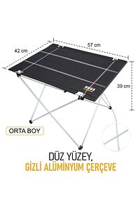 Ultralight Katlanır Kamp Sehpası, Piknik, Bbq, Balıkçılık, Avcılık, Plaj Için Masa Orta Gri ürün fotoğrafı