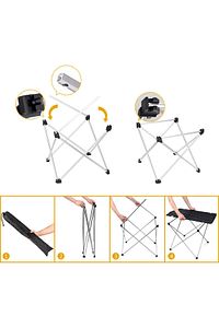 Ultralight Katlanır Kamp Sehpası, Piknik, Bbq, Balıkçılık, Avcılık, Plaj Için Masa Orta Gri ürün fotoğrafı