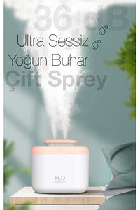 Ultrasonik Hava Nemlendirici Buhar Makinası Bebek Çocuk Odaları Için 3.3 Litre Büyük Boy Çift Çıkış ürün fotoğrafı