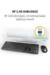 Windows Macos Uyumlu 1600 Cpı Hız Wireless Sessiz Kablosuz Türkçe Q Klavye Mouse Set Km-236w ürün fotoğrafı