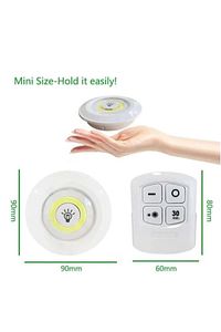 Uzaktan Kumandalı 3 Lü Spot Led Lamba Kablosuz Pilli Işıldak Dolap Işığı Mutfak Rafı Işığı ürün fotoğrafı