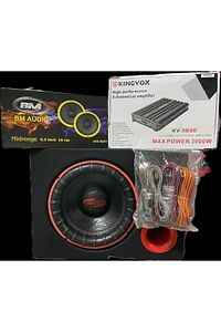 BM AUDİO 30 CM 1400W SUBWOOFER BM 16 CM MİDRANGE 650 WATT KİNGVOX 3000W AMFİ KABLO TK. ürün fotoğrafı