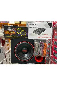 BM AUDİO 30 CM 1400W SUBWOOFER BM 16 CM MİDRANGE 650 WATT KİNGVOX 3000W AMFİ KABLO TK. ürün fotoğrafı
