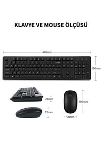 Windows Macos Uyumlu 1600 Cpı Hız Wireless Sessiz Kablosuz Türkçe Q Klavye Mouse Set Km-236w ürün fotoğrafı