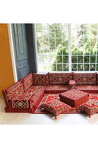 Şark Köşesi Takımı Konsepti Kırmızı Anadolu Modeli Koltuk Takımı Sünger Dahil (13 Parça) ürün fotoğrafı