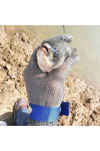 Kesilmez Çelik Eldiven Paslanmaz Çelik Tel Hasır Örgü Kasap Kesim Eldiveni Xl Beden ürün fotoğrafı