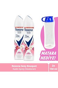 Kadın Sprey Deodorant Sexy Bouquet Ter Kokusuna Karşı Koruma 150 ml x 2 + Matara ürün fotoğrafı