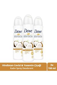 Kadın Sprey Deodorant Nemlendirici Bakım Hindistan Cevizi Ve Yasemin Çiçeği 150 ml X3 Adet ürün fotoğrafı