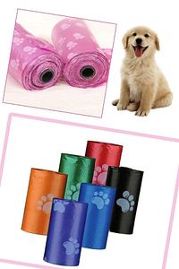 Evcil Hayvanlar Için Pati Desenli Kedi Köpek Kaka Poşeti Torbası 4 Adet Toplam 60 Adet ürün fotoğrafı