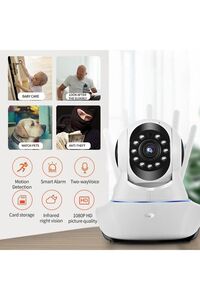 Wifi Ip Güvenlik Kamera Bebek Izleme 5 Antenli Ip Kablosuz Gece Görüşlü Sensörlü Harekete Duyarlı ürün fotoğrafı