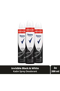 Kadın Sprey Deodorant Invisible On Black White Clothes Avantajlı Boy 200 ml X3 Adet ürün fotoğrafı