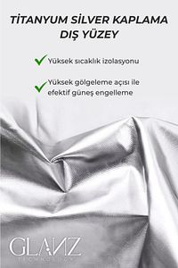 Oto Katlanabilir Güneşlik Şemsiye Ön Cam Gölgelik 145-79cm Özel Esnek Saplı Güneş Koruyucu ürün fotoğrafı