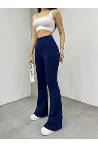 Ispanyol Paça Krep Kumaş Tayt Yüksek Bel Pantolon Büyük Battal Beden 2xl 3xl 4xl 5xl ürün fotoğrafı