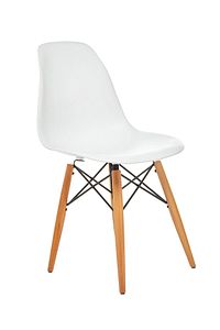 Beyaz Eames Sandalye Natural Ahşap Ayaklı | 4 Adet ürün fotoğrafı