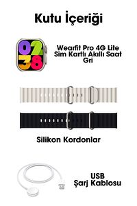 WEARFİT PRO 4G LİTE SİM KARTLI KAMERALI BTK KAYIT DİSTRİBİTÖR GARANTİ Akıllı Kol Saati AMOLED GRİ ürün fotoğrafı