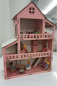 Ahşap Oyun Evi Işıklı Oyun Evi Bebek Oyun Evi Çocuk Oyun Evi ürün fotoğrafı