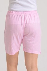 Kadın Ince Fitilli Lastikli Büyük Beden Pembe Günlük Ev Giyim Pijama Altı Şort Pmpt25671 ürün fotoğrafı