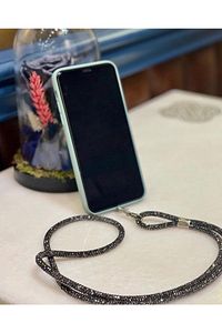 Taşlı Antrasit Telefon Boyun Askısı ürün fotoğrafı