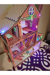 Ahşap Oyun Evi Işıklı Oyun Evi Bebek Oyun Evi Çocuk Oyun Evi ürün fotoğrafı