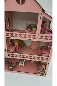 Ahşap Oyun Evi Işıklı Oyun Evi Bebek Oyun Evi Çocuk Oyun Evi ürün fotoğrafı