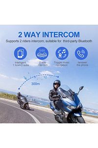 Y20 MAX 2 Kişi Bağlantılı Rgb Işıklı 1000mAh Bluetooth Motosiklet Kask Kulaklık İntercom seti ürün fotoğrafı