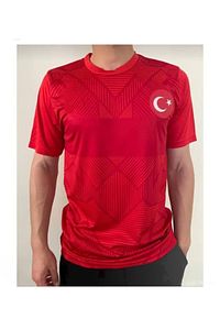 Yetişkin Yeni Sezon Türkiye Euro 2024 Milli Takım Forması Kırmızı ürün fotoğrafı