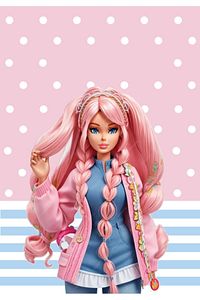Barbie Desen Çocuk Halısı, Oyun Halısı, Çocuk Halısı, Kaymaz Taban, Yıkanabilir, Leke Tutmaz ürün fotoğrafı