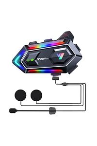 Y20 MAX 2 Kişi Bağlantılı Rgb Işıklı 1000mAh Bluetooth Motosiklet Kask Kulaklık İntercom seti ürün fotoğrafı