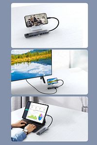 Macbook Pro Air Usb Type-c Hub Dönüştürücü Çoklayıcı Usb Hdmi, Tf, Sd, Pd, Ethernet ürün fotoğrafı