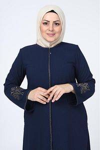 Nakışlı Gizli Fermuarlı Ferace ürün fotoğrafı