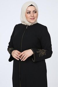 Nakışlı Gizli Fermuarlı Ferace ürün fotoğrafı