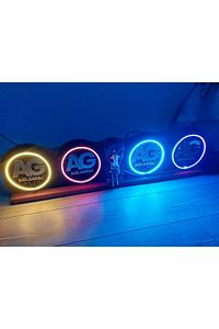 20cm Kişiye Özel Tek Renk Neon Ledli Mıdrange Hoparlör Kapağı 2 Adet ( Tüm Renkler ) ürün fotoğrafı