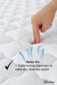 %100 Pamuk, Kapitone Yatak Koruyucu Çarşaf, Fitted Full Kenar, Elyaf Dolgulu, Tek Ve Çift Kişilik ürün fotoğrafı