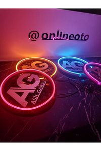 20cm Kişiye Özel Tek Renk Neon Ledli Mıdrange Hoparlör Kapağı 2 Adet ( Tüm Renkler ) ürün fotoğrafı