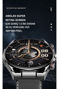 Heyplus GTR Akıllı Saat Bluetooth 5.2 Sesli Görüşme 1.60 inc Amoled Ekran Silver ürün fotoğrafı