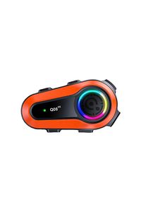 Q08-2X RGB Işıklı Intercom 2 Kişi Bağlantılı 1000mAh Motosiklet Bluetooth Kulaklık Seti ürün fotoğrafı