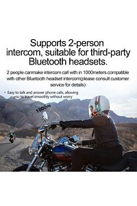 Q08-2X RGB Işıklı Intercom 2 Kişi Bağlantılı 1000mAh Motosiklet Bluetooth Kulaklık Seti ürün fotoğrafı