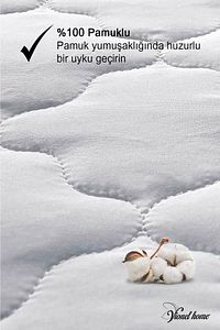 %100 Pamuk, Kapitone Yatak Koruyucu Çarşaf, Fitted Full Kenar, Elyaf Dolgulu, Tek Ve Çift Kişilik ürün fotoğrafı