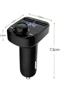 Universal Fm Transmitter Cihazı Müzik Mp3 Çalar Bluetooth Araç Kiti Oto Çakmaklık Usb Şarj Cihazı ürün fotoğrafı