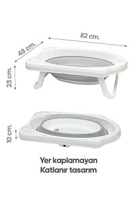 Gri Katlanır Banyo Seti ürün fotoğrafı